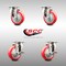 Service Caster 4 Inch 316SS Red Polyurethane Wheel Swivel Top Plate Caster Brakes SCC, 2PK SCC-SS31620S414-PPUB-RED-2-TLB-2 - alternate 2
